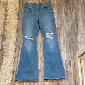 Levi 726 Flare Distressed Jeans - Women